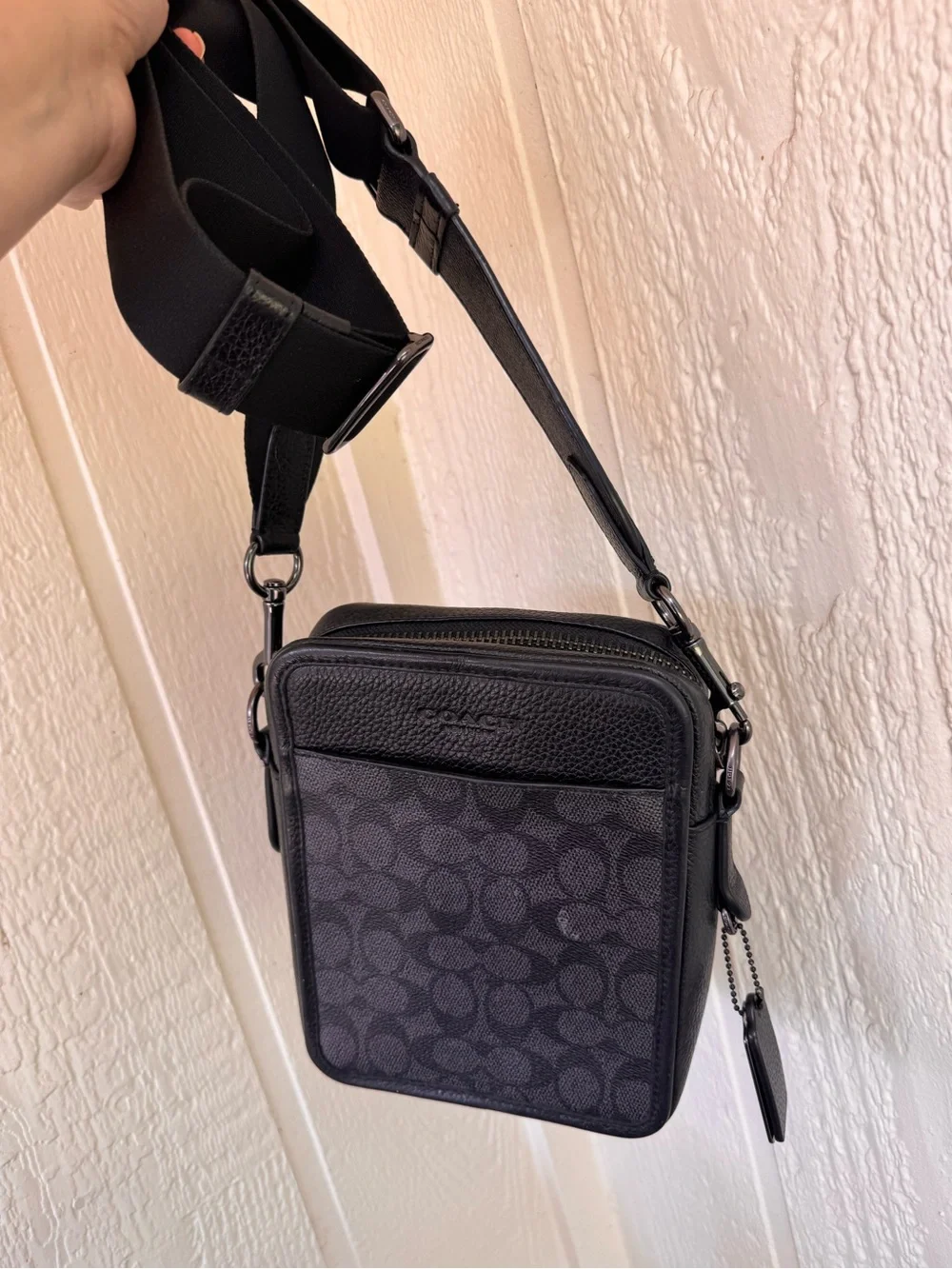 Coach Sullivan Black Signature Canvas Crossbody Bag